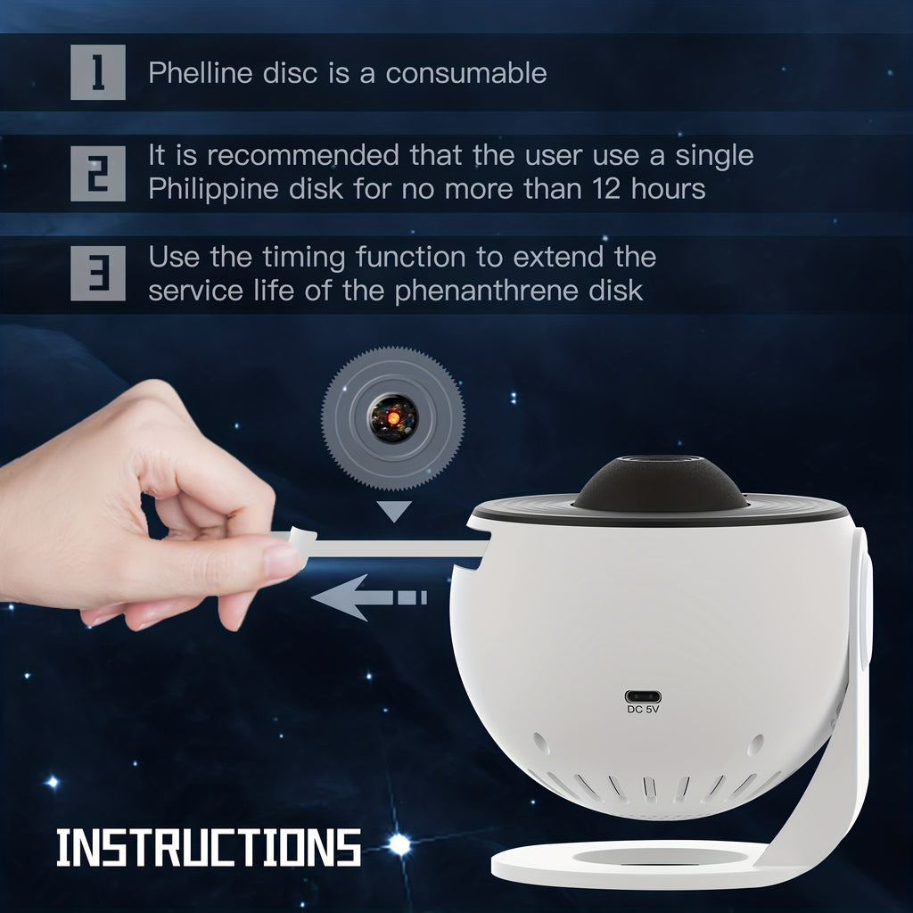 Projecteur d'étoiles LED pour chambre à coucher, planétarium, veilleuse, 12 disques remplaçables inclus