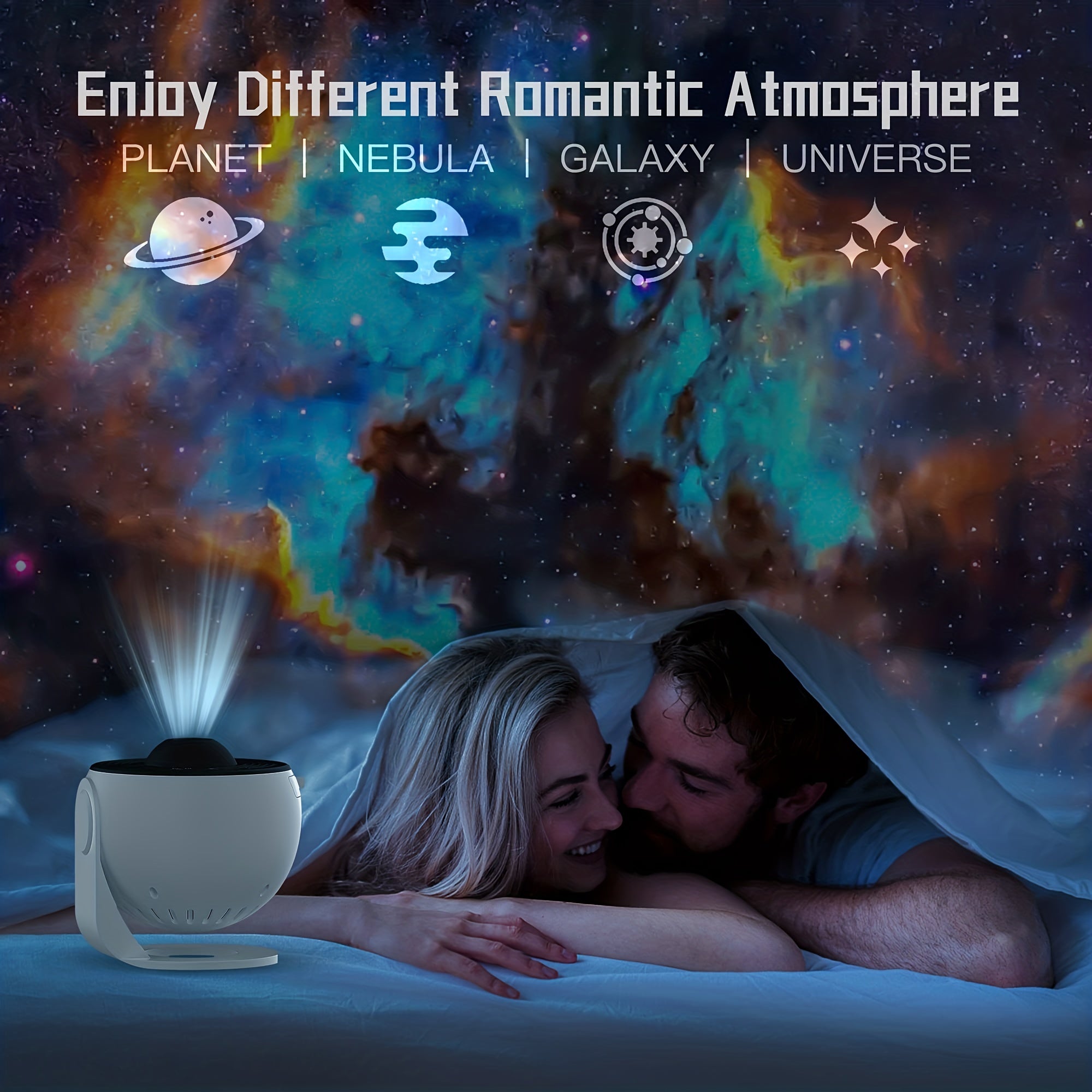 Projecteur d'étoiles LED pour chambre à coucher, planétarium, veilleuse, 12 disques remplaçables inclus