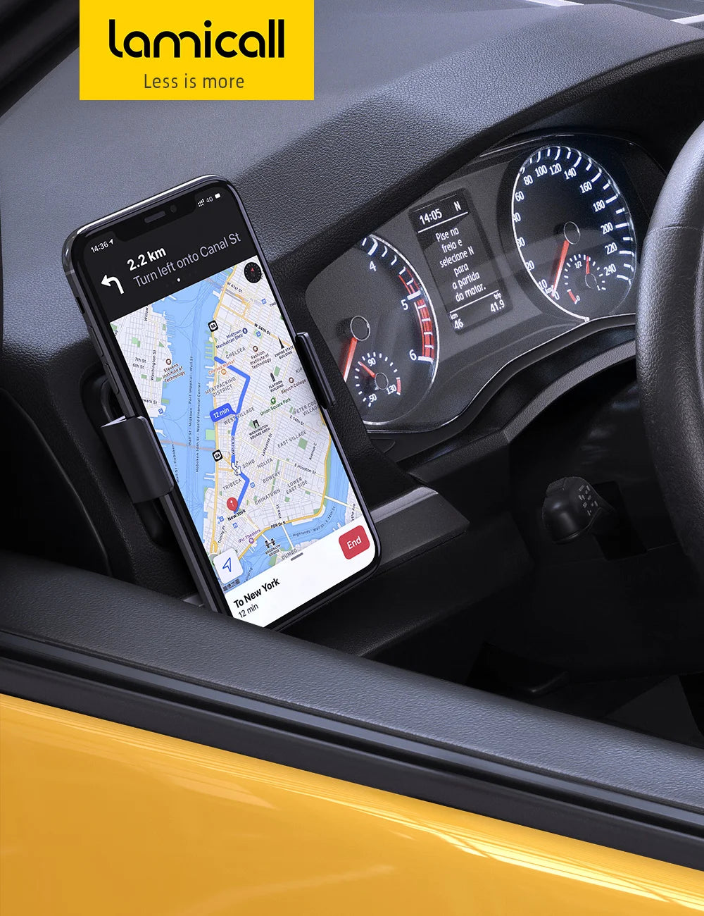 Lamicall C2 Support de téléphone rotatif pour grille d'aération de voiture, support mains libres pour téléphone portable