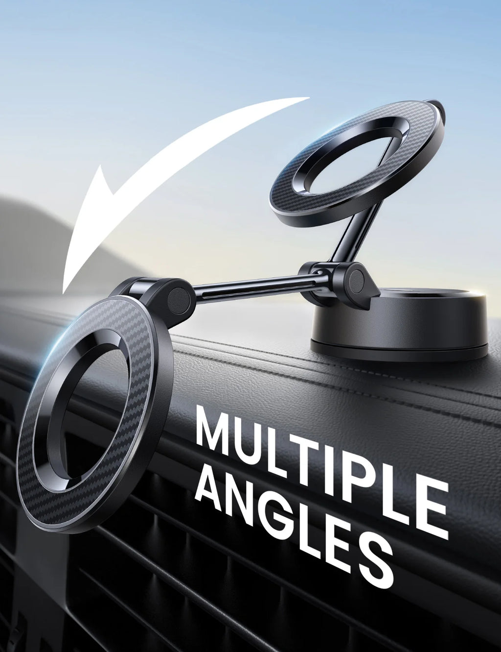 Lamicall pour support magnétique de voiture à aspiration puissante, rotation à 360°, support de téléphone pour tableau de bord, pare-brise, camion, pour iPhone 16 Pro Max