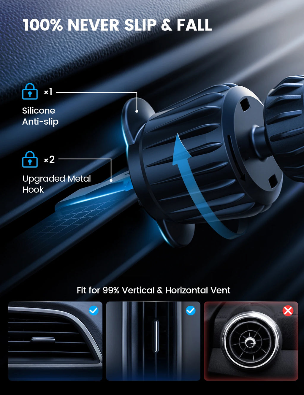 Lamicall Ultra pour chargeur de voiture magnétique 15 W, support de téléphone sans fil pour voiture, supports de téléphone magnétiques mains libres