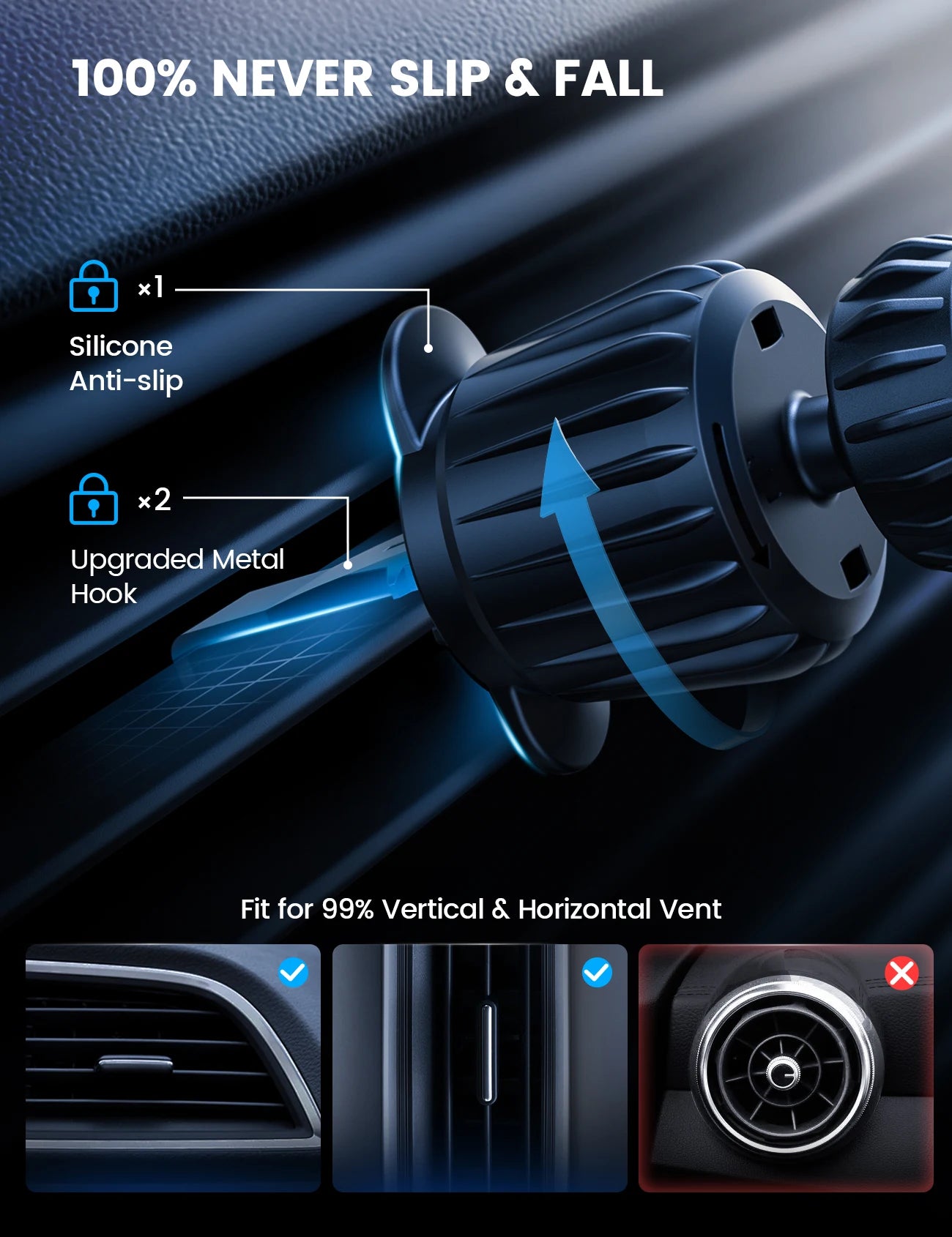 Lamicall Ultra pour chargeur de voiture magnétique 15 W, support de téléphone sans fil pour voiture, supports de téléphone magnétiques mains libres