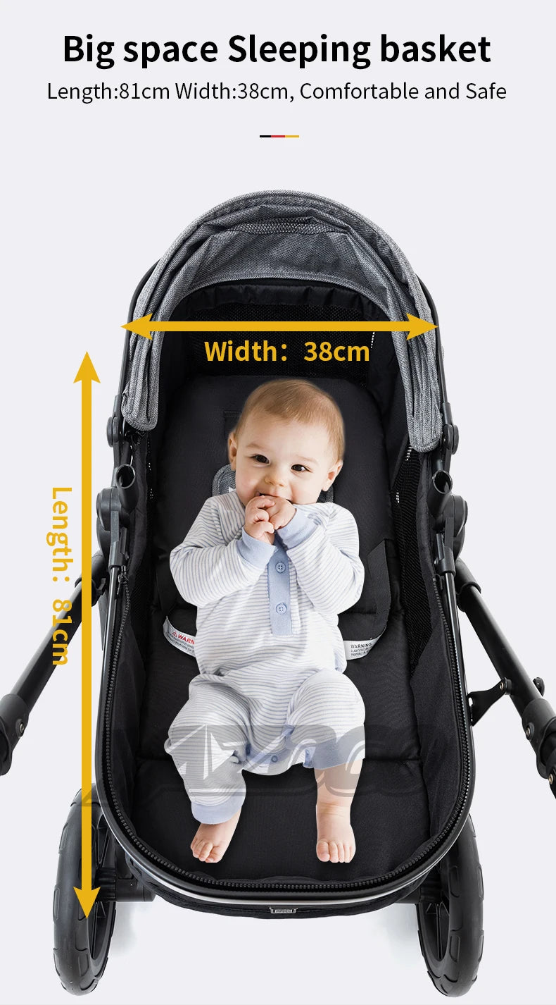 Poussette bébé 3 en 1, poussette quatre roues, voiture bébé 2 en 1, poussettes légères, poussettes multifonctions, landau, poussette
