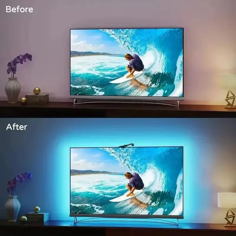 Ambilight pour rétroéclairage TV synchronisé avec l'écran 3,8 m 5 m 5 V USB RGB LED intelligent avec caméra synchronisée TV lumière application de contrôle jeu Com