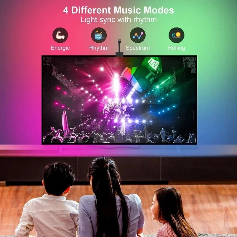 Ambilight pour rétroéclairage TV synchronisé avec l'écran 3,8 m 5 m 5 V USB RGB LED intelligent avec caméra synchronisée TV lumière application de contrôle jeu Com