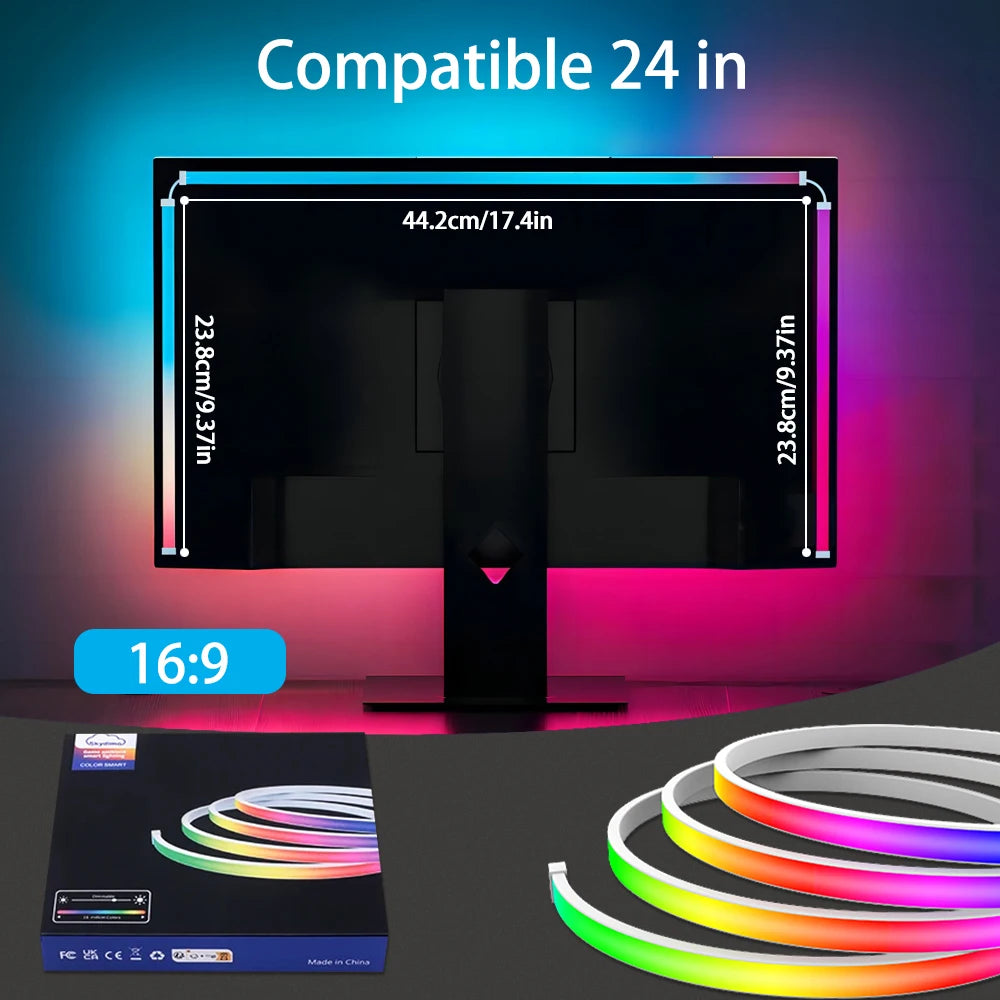 Bande lumineuse LED intelligente pour jeux vidéo, rétroéclairage d'ordinateur, synchronisation, barre lumineuse RVB, USB, décoration de chambre à coucher