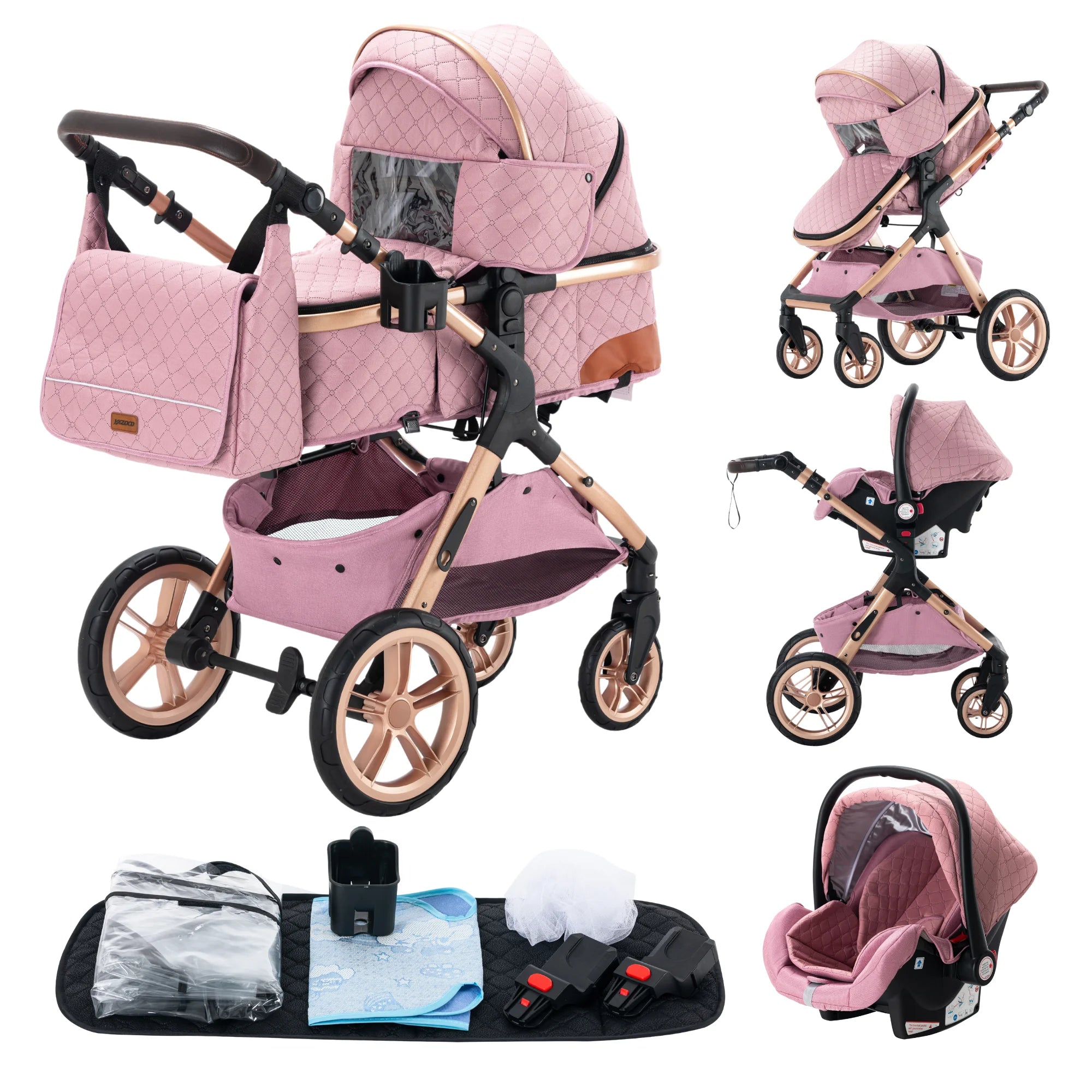 Poussette bébé 3 en 1, poussette quatre roues, voiture bébé 2 en 1, poussettes légères, poussettes multifonctions, landau, poussette