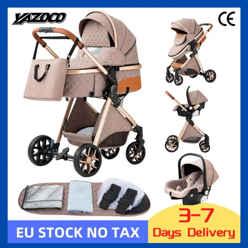 Poussette bébé 3 en 1, poussette quatre roues, voiture bébé 2 en 1, poussettes légères, poussettes multifonctions, landau, poussette
