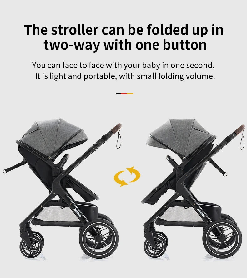 Poussette bébé 3 en 1, poussette quatre roues, voiture bébé 2 en 1, poussettes légères, poussettes multifonctions, landau, poussette