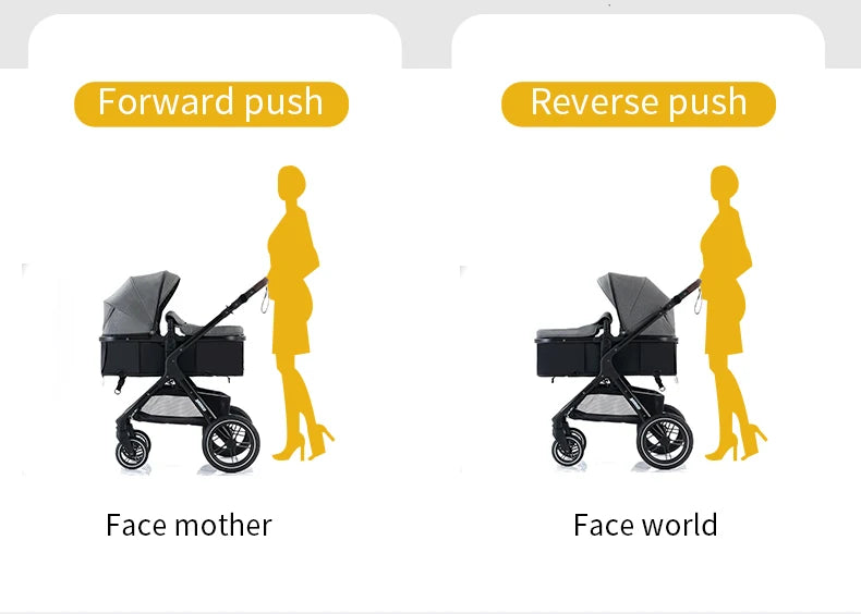 Poussette bébé 3 en 1, poussette quatre roues, voiture bébé 2 en 1, poussettes légères, poussettes multifonctions, landau, poussette