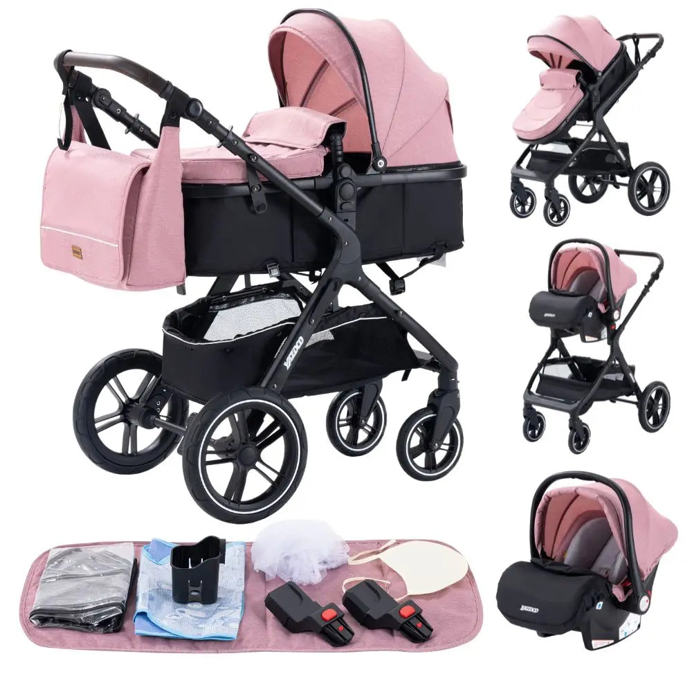 Poussette bébé 3 en 1, poussette quatre roues, voiture bébé 2 en 1, poussettes légères, poussettes multifonctions, landau, poussette