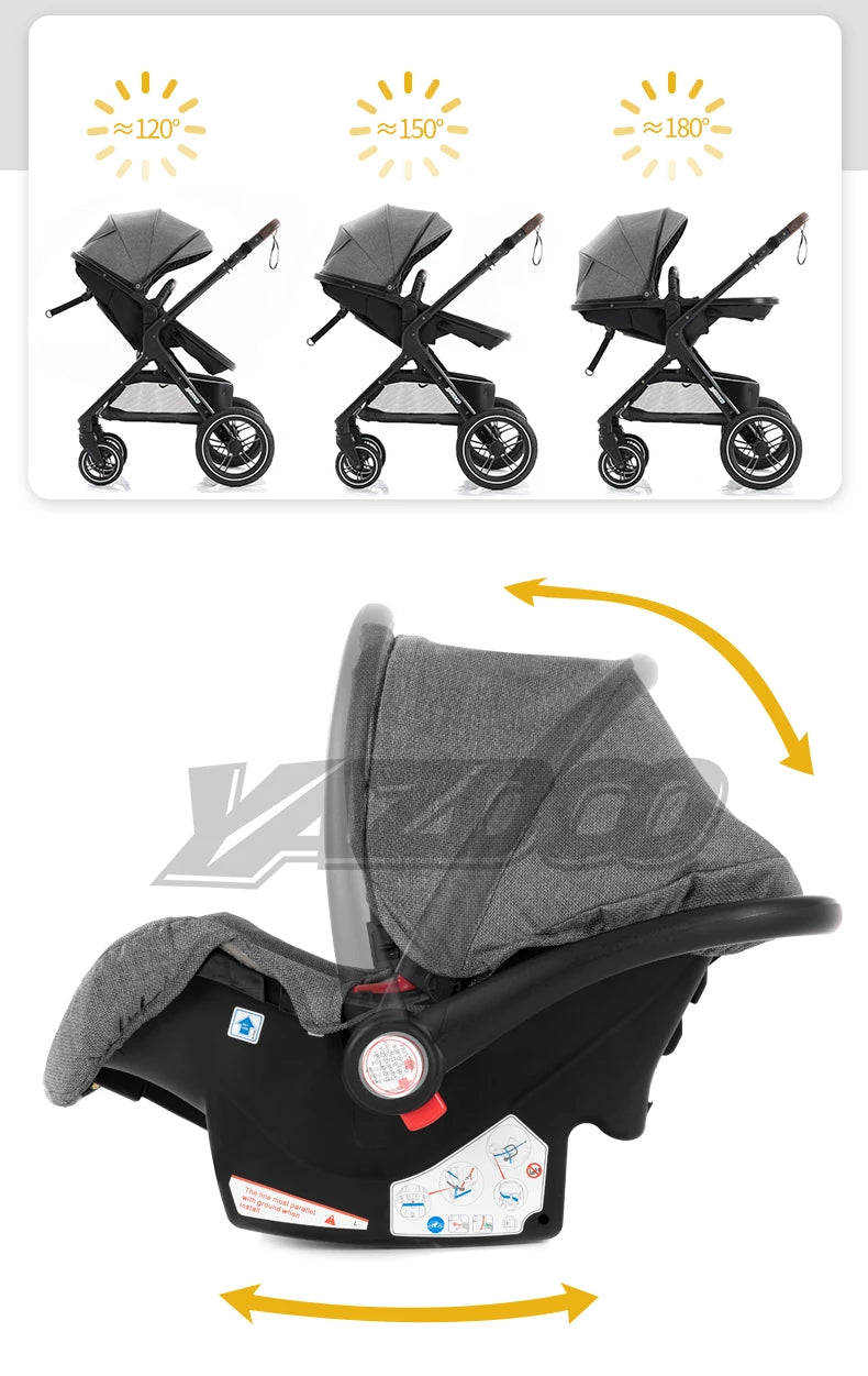 Poussette bébé 3 en 1, poussette quatre roues, voiture bébé 2 en 1, poussettes légères, poussettes multifonctions, landau, poussette