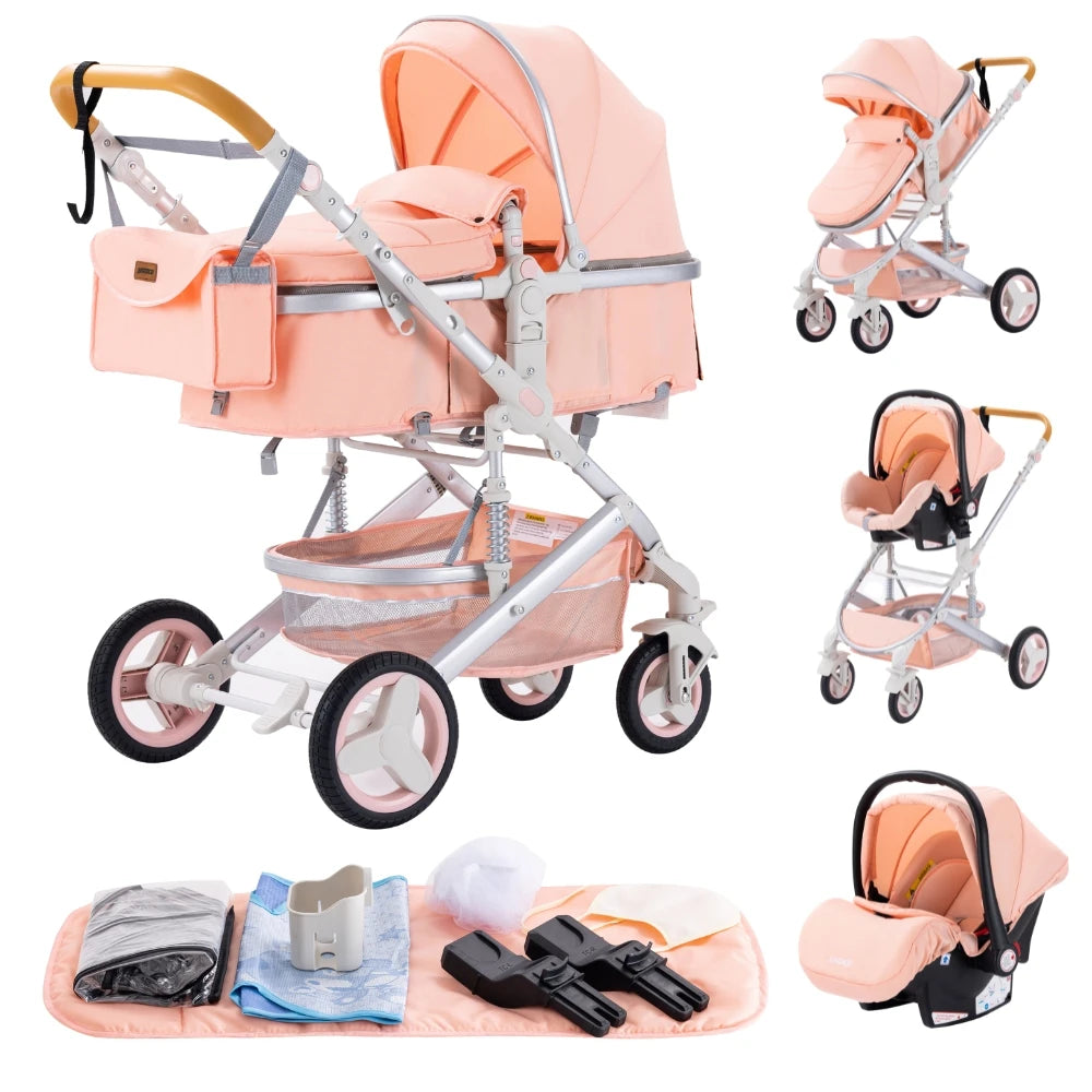 Poussette bébé 3 en 1, poussette quatre roues, voiture bébé 2 en 1, poussettes légères, poussettes multifonctions, landau, poussette