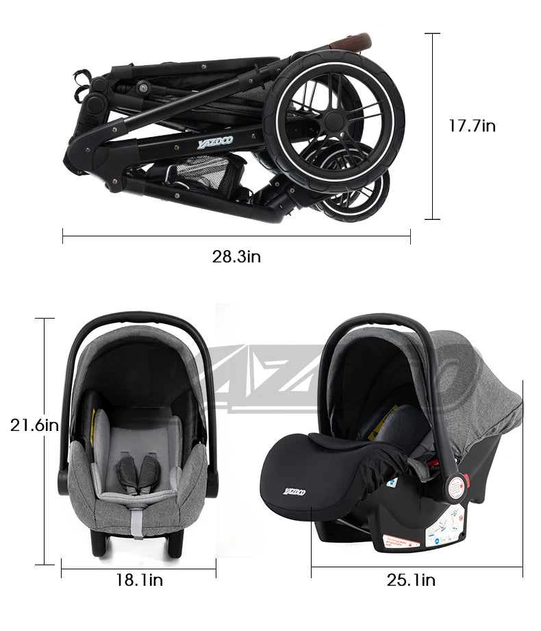 Poussette bébé 3 en 1, poussette quatre roues, voiture bébé 2 en 1, poussettes légères, poussettes multifonctions, landau, poussette