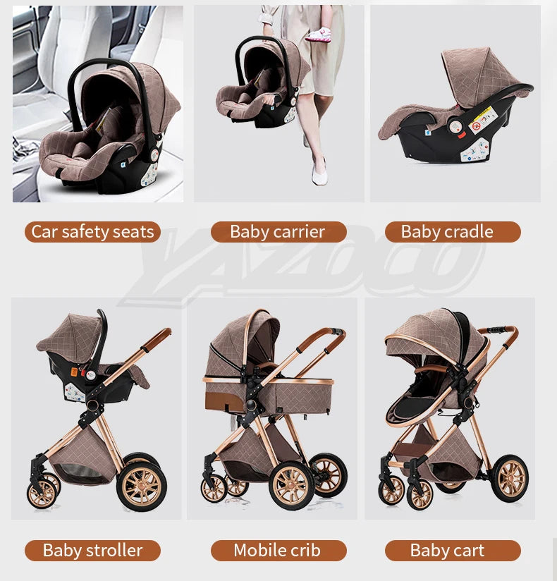 Poussette bébé 3 en 1, poussette quatre roues, voiture bébé 2 en 1, poussettes légères, poussettes multifonctions, landau, poussette
