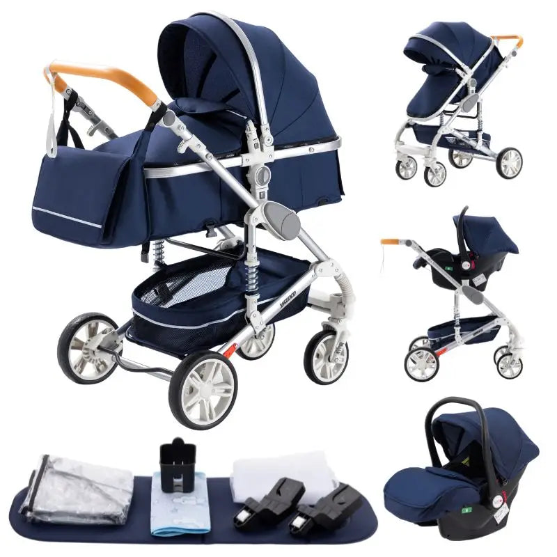 Poussette bébé 3 en 1, poussette quatre roues, voiture bébé 2 en 1, poussettes légères, poussettes multifonctions, landau, poussette