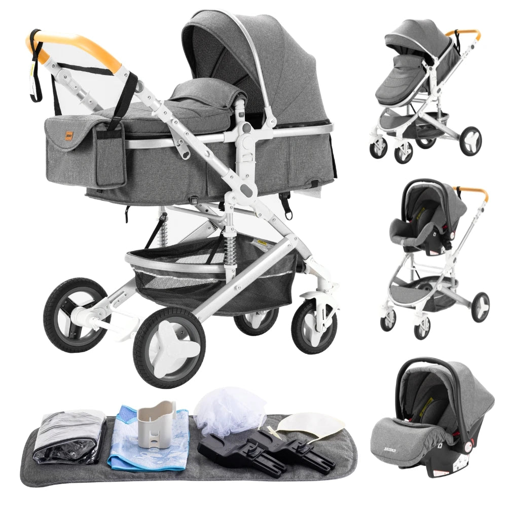 Poussette bébé 3 en 1, poussette quatre roues, voiture bébé 2 en 1, poussettes légères, poussettes multifonctions, landau, poussette