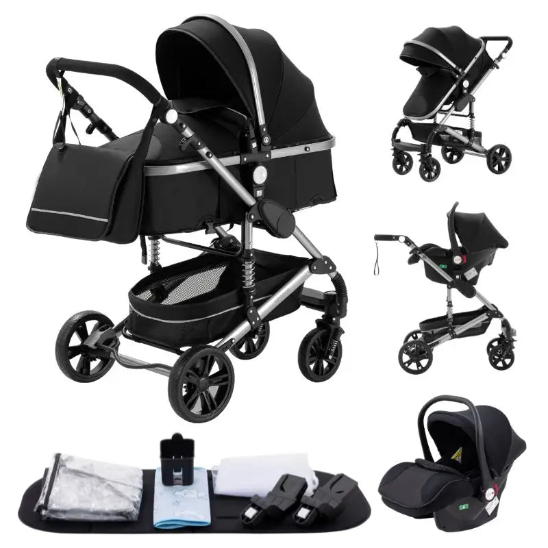 Poussette bébé 3 en 1, poussette quatre roues, voiture bébé 2 en 1, poussettes légères, poussettes multifonctions, landau, poussette