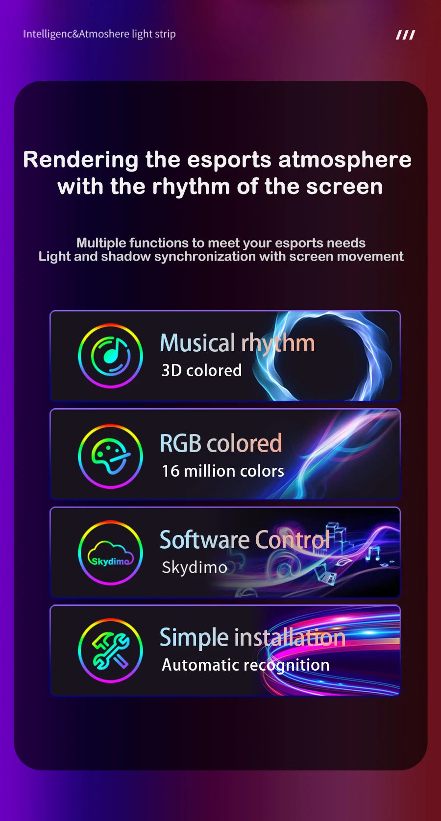 Bande lumineuse LED intelligente pour jeux vidéo, rétroéclairage d'ordinateur, synchronisation, barre lumineuse RVB, USB, décoration de chambre à coucher