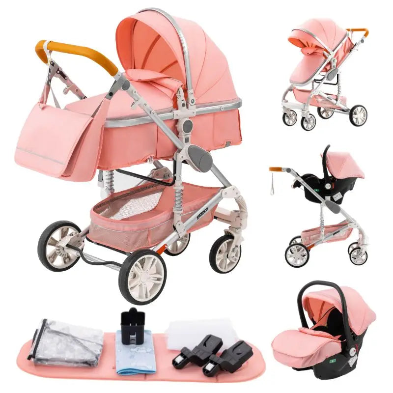 Poussette bébé 3 en 1, poussette quatre roues, voiture bébé 2 en 1, poussettes légères, poussettes multifonctions, landau, poussette