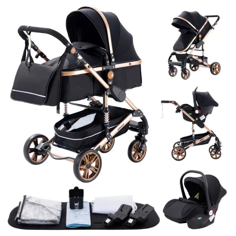Poussette bébé 3 en 1, poussette quatre roues, voiture bébé 2 en 1, poussettes légères, poussettes multifonctions, landau, poussette
