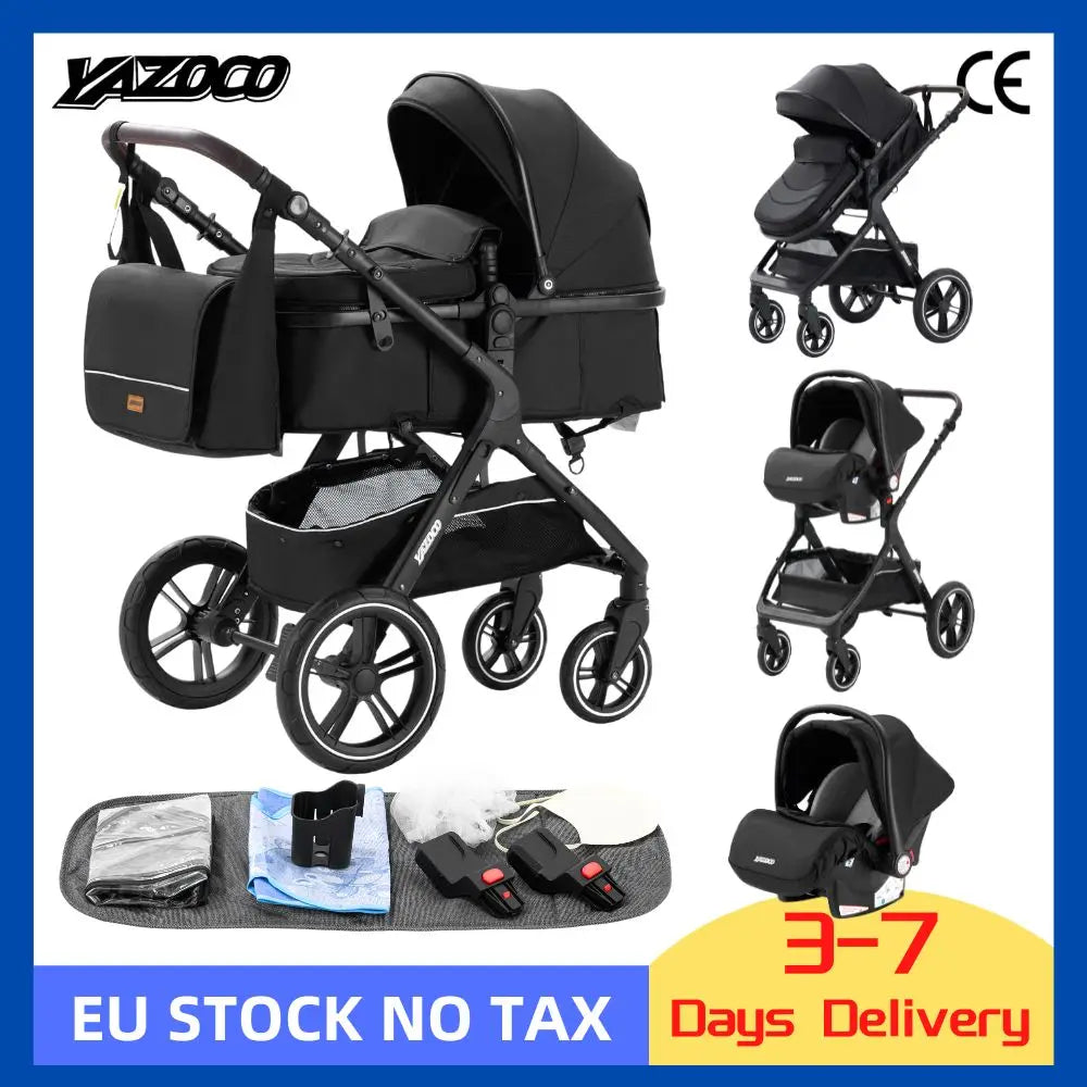 Poussette bébé 3 en 1, poussette quatre roues, voiture bébé 2 en 1, poussettes légères, poussettes multifonctions, landau, poussette