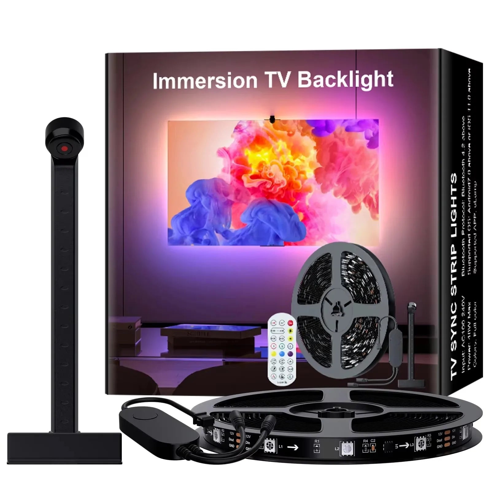 Ambilight pour rétroéclairage TV synchronisé avec l'écran 3,8 m 5 m 5 V USB RGB LED intelligent avec caméra synchronisée TV lumière application de contrôle jeu Com