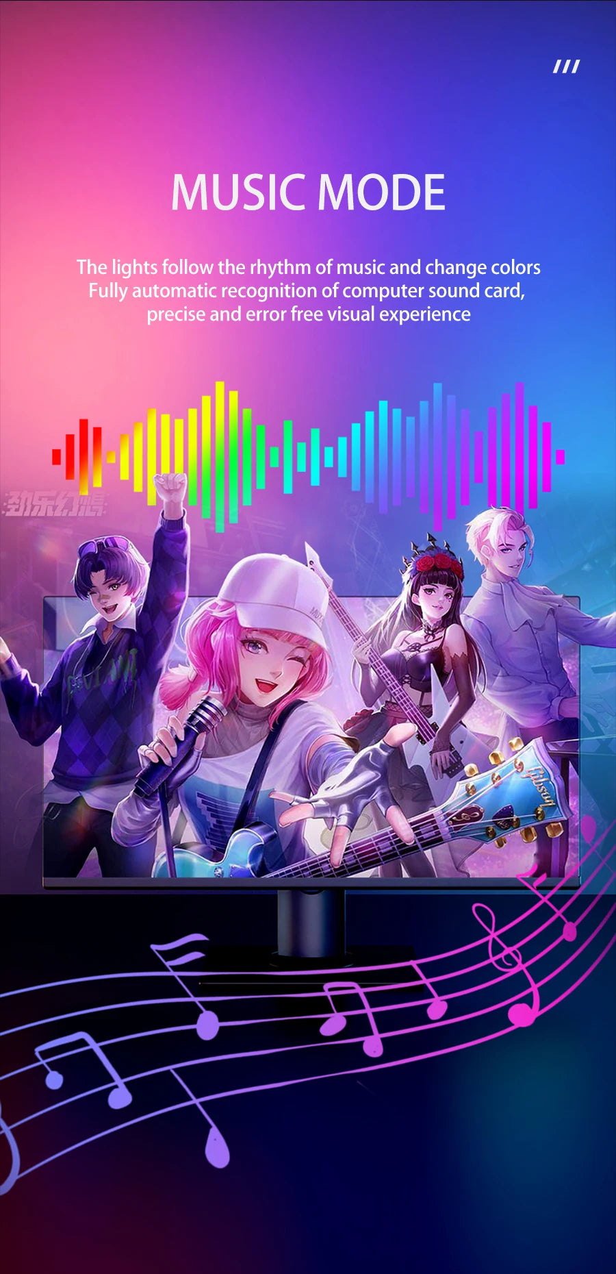 Bande lumineuse LED intelligente pour jeux vidéo, rétroéclairage d'ordinateur, synchronisation, barre lumineuse RVB, USB, décoration de chambre à coucher
