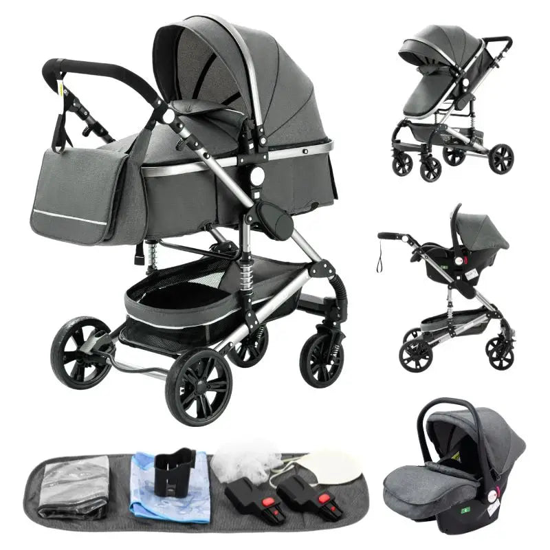 Poussette bébé 3 en 1, poussette quatre roues, voiture bébé 2 en 1, poussettes légères, poussettes multifonctions, landau, poussette