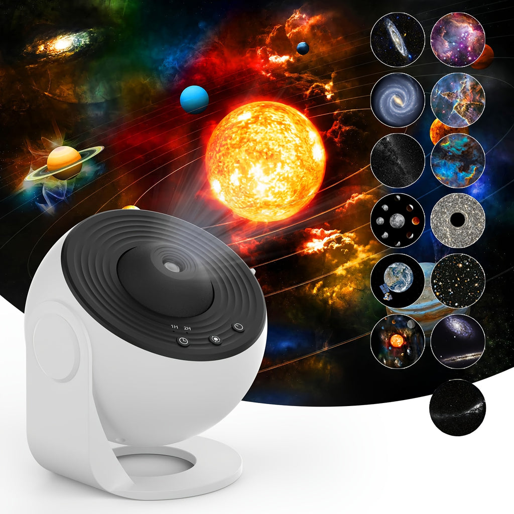 Projecteur d'étoiles LED pour chambre à coucher, planétarium, veilleuse, 12 disques remplaçables inclus
