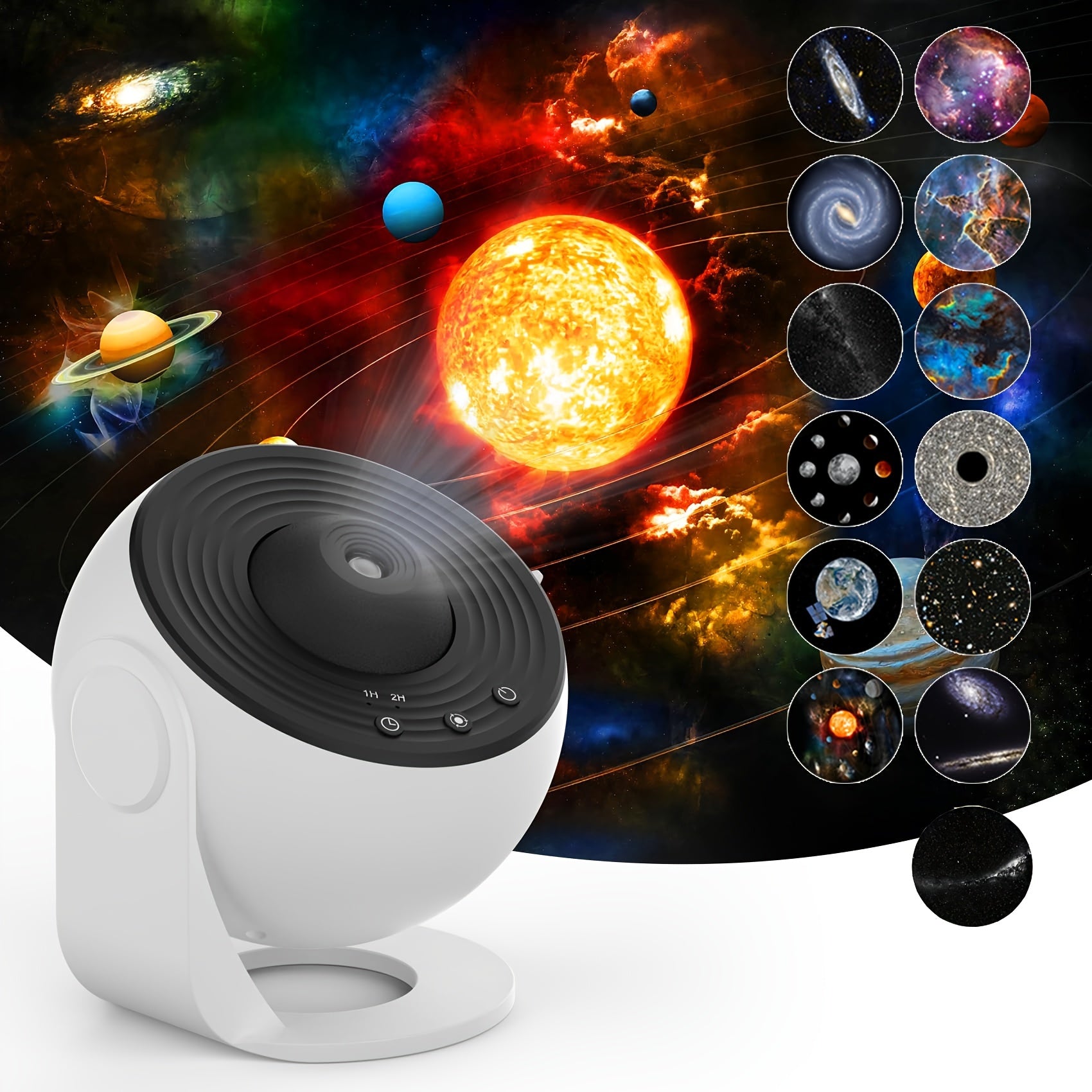 Projecteur d'étoiles LED pour chambre à coucher, planétarium, veilleuse, 12 disques remplaçables inclus
