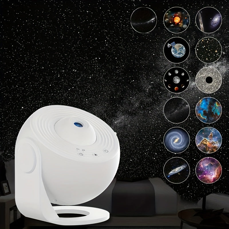 Projecteur d'étoiles LED pour chambre à coucher, planétarium, veilleuse, 12 disques remplaçables inclus